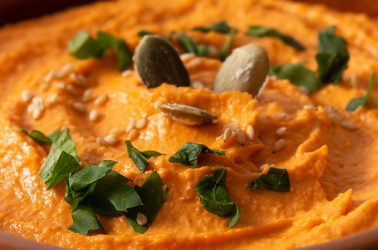 Pumpkin Hummus with Vegetable Sticks